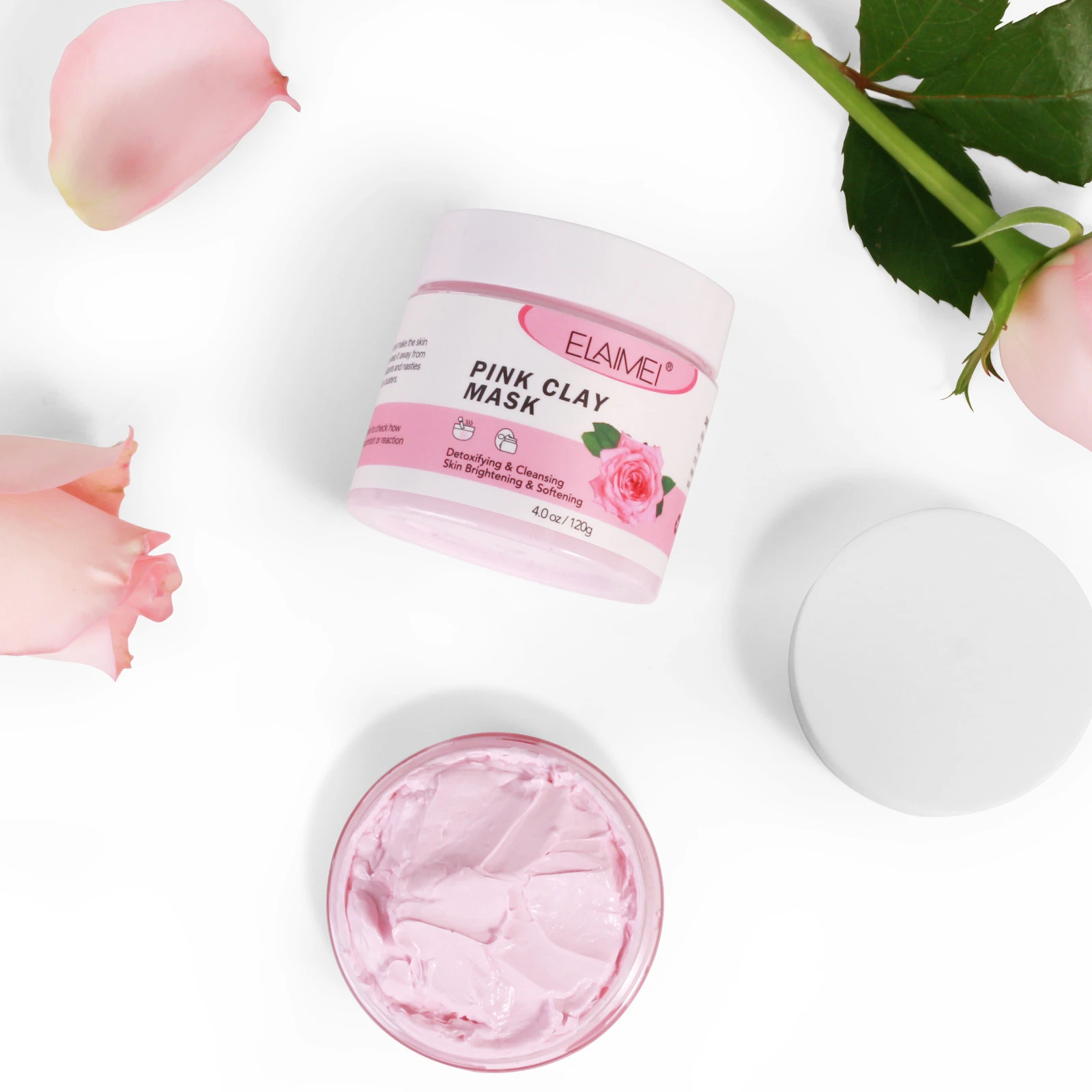 ELAIMEI rose masque Facial hydratant en profondeur, contrôle de l'huile, détoxifiant, nettoyant, éclaircissant, réparation, boue